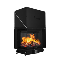 Inbouw Houtkachel Quattro 80 Max Links Glas
