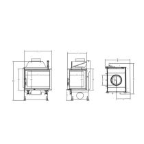 Inbouw Houtkachel Quattro 50 R Rechts Open Side