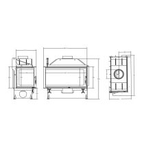 Inbouw Houtkachel Quattro 80 L Links Open Side